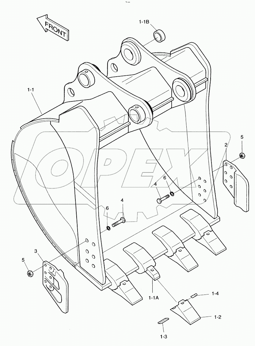  BUCKET - 1.58m(48") - VERTICAL PIN