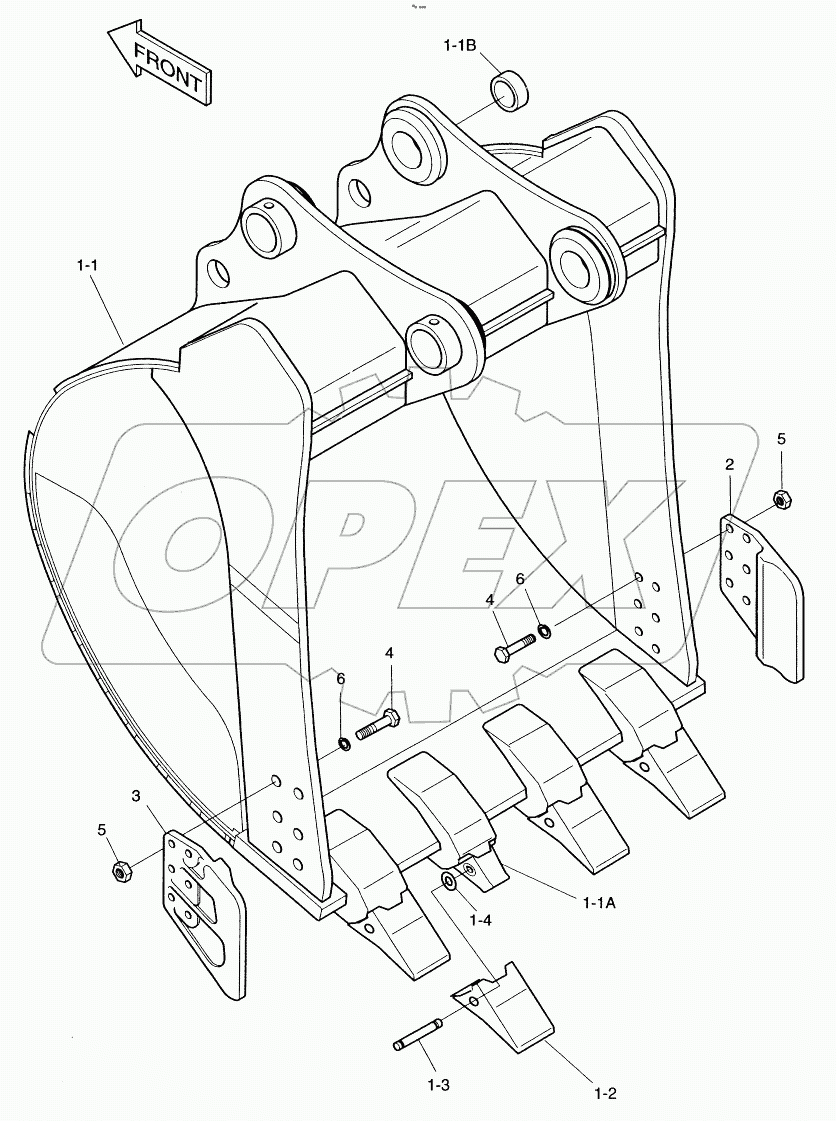  BUCKET - 1.82m(54") - SIDE PIN