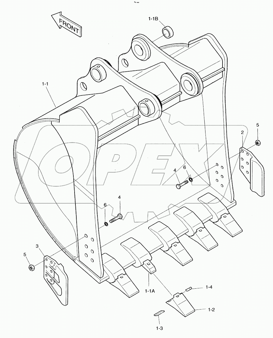  BUCKET - 1.82m(54") - VERTTCAL PIN