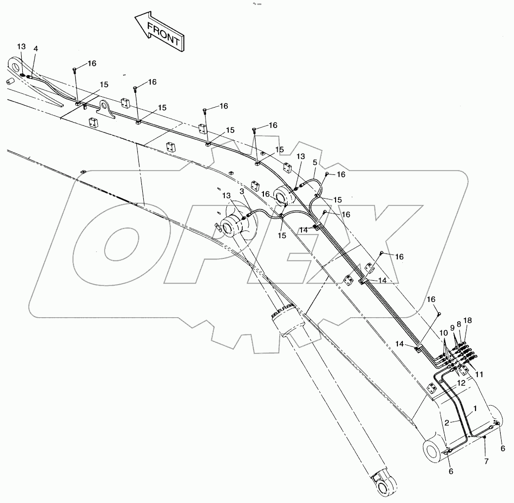 LUBRICATION PIPING - 9.0m BOOM