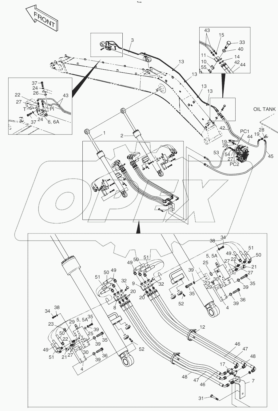  LOCK VALVE PIPING - 11.0m BOOM