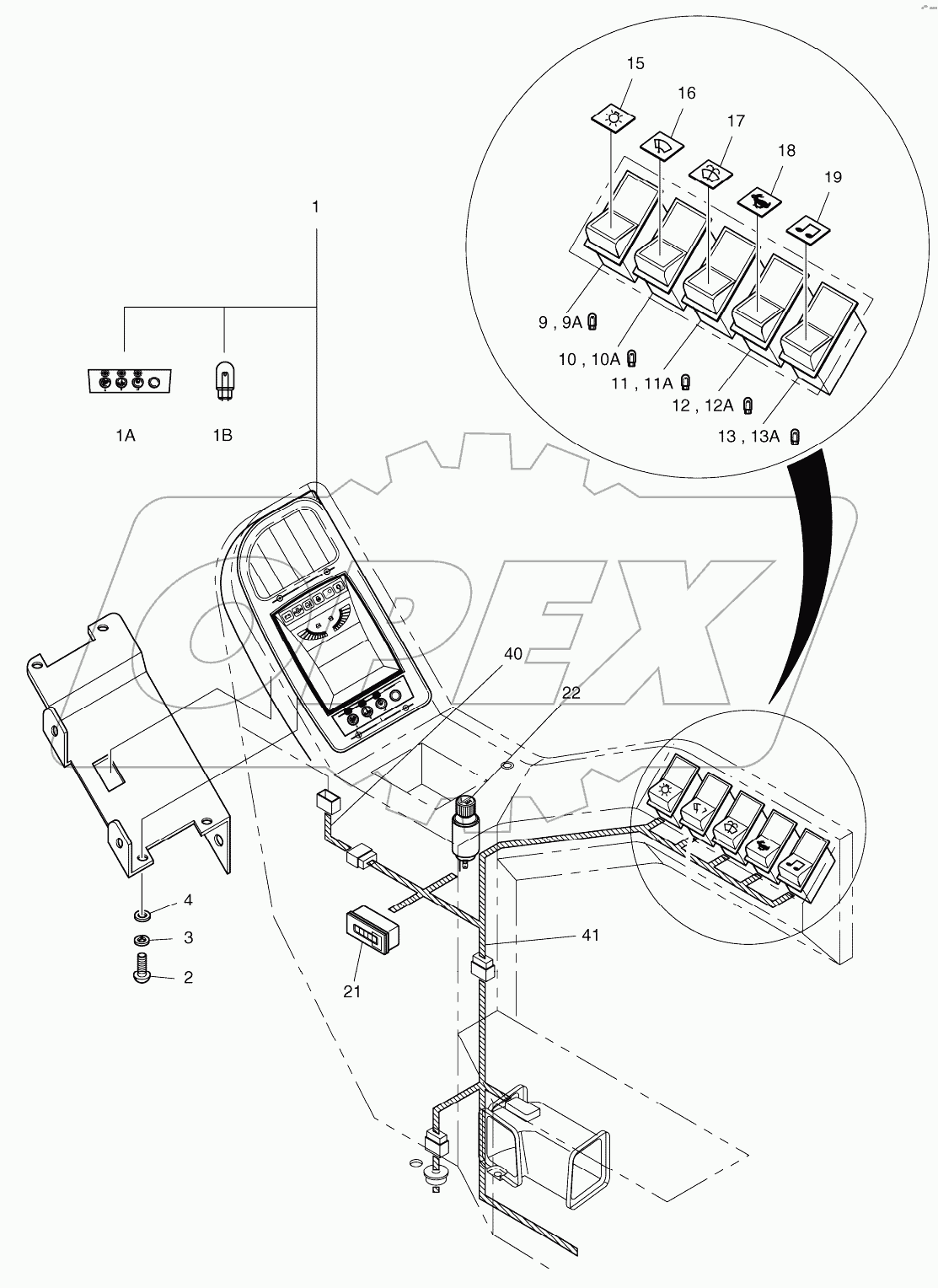  ELECTRIC PARTS (1) - GAUGE AND SWITCH PANEL