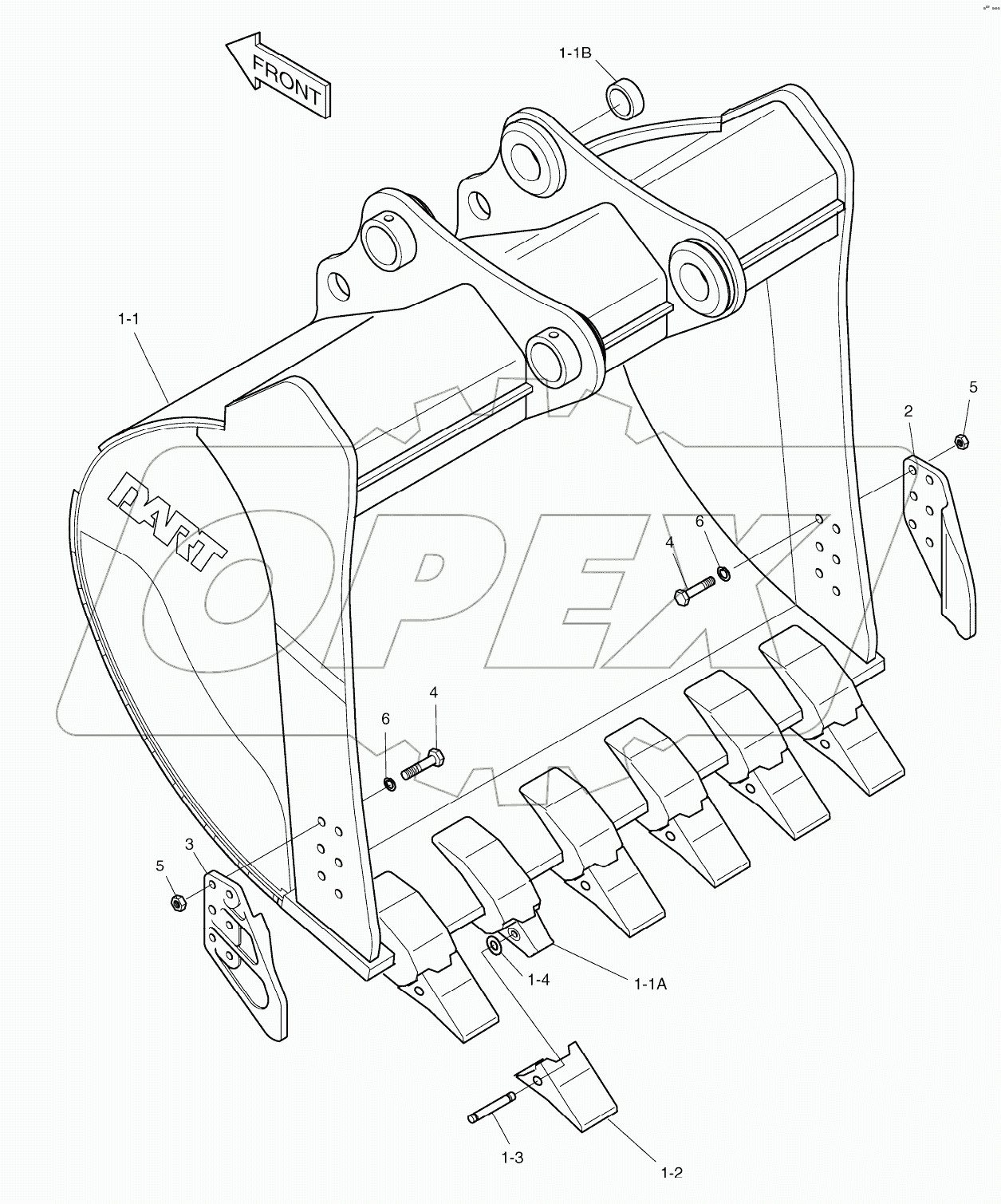  BUCKET-2.55m3(72")-SIDE PIN