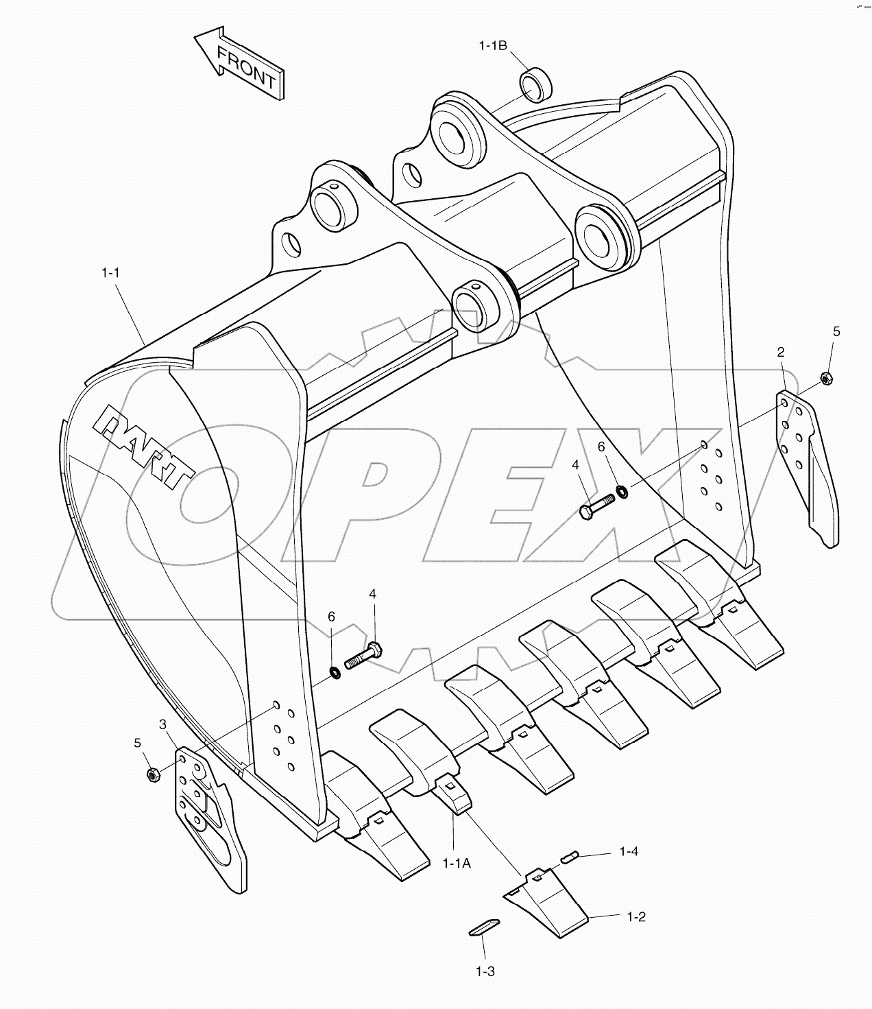  BUCKET-2.55m3(72&quot;)-VERTICAL PIN