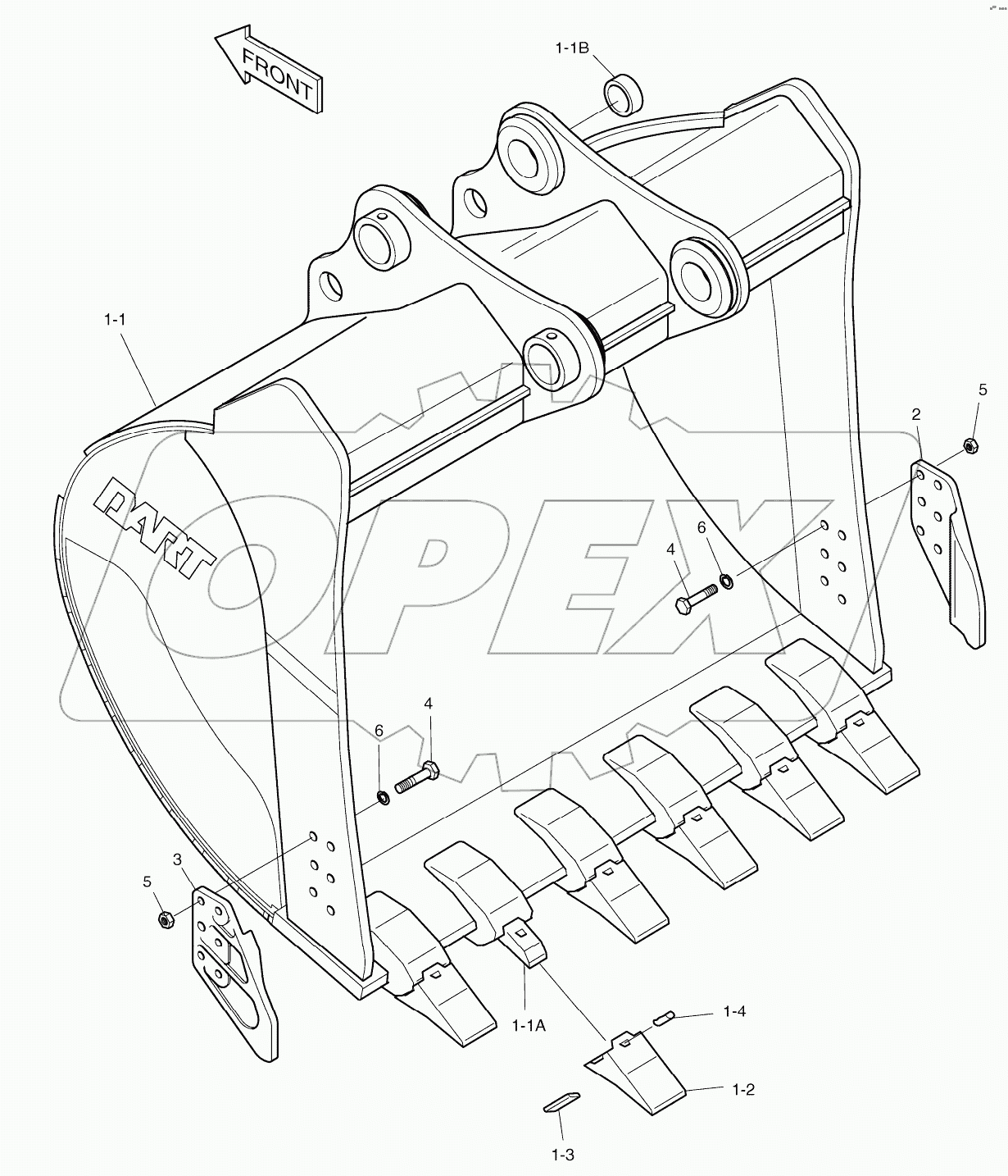 BUCKET-2.87m3(80")-VERTICAL PIN