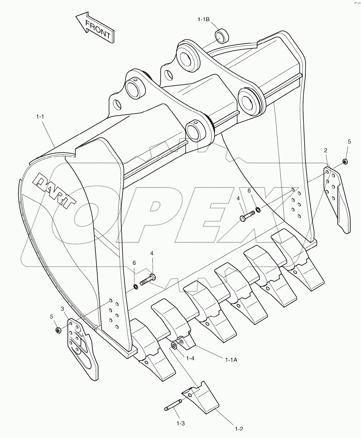  BUCKET-3.2m3(88")-SIDE PIN
