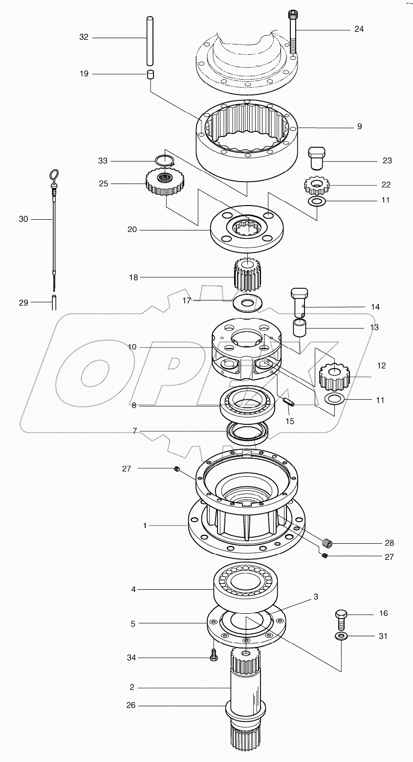  SWING REDUCTION GEAR Serial No. 1001-1448