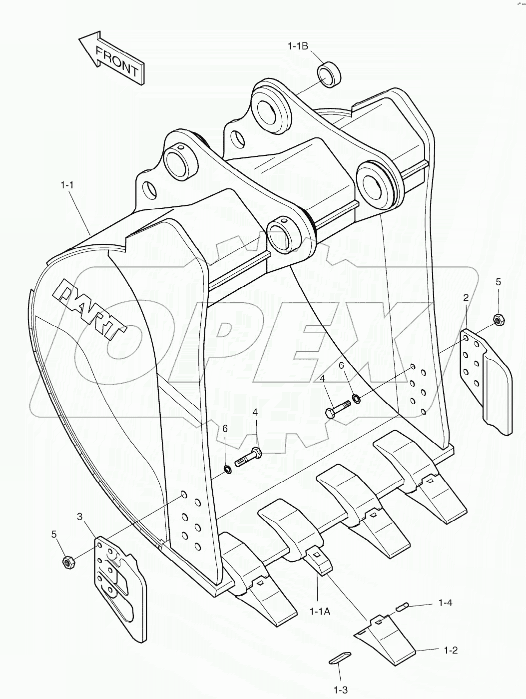  BUCKET-1.58m3(48")-VERTICAL PIN
