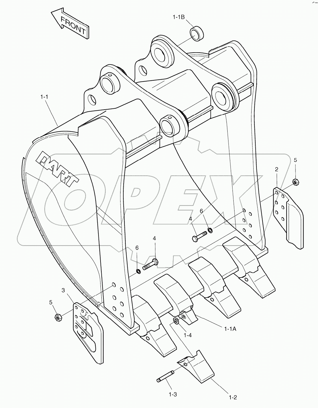  BUCKET-1.82m3(54")-SIDE PIN