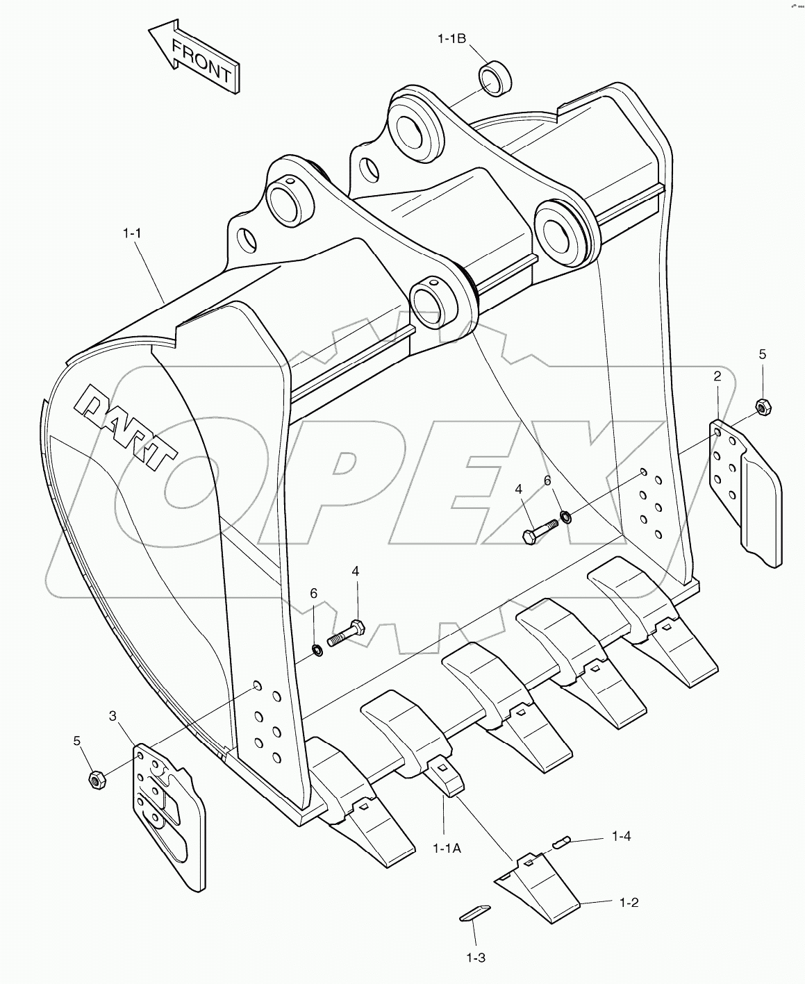  BUCKET-1.82m3(54")-VERTICAL PIN