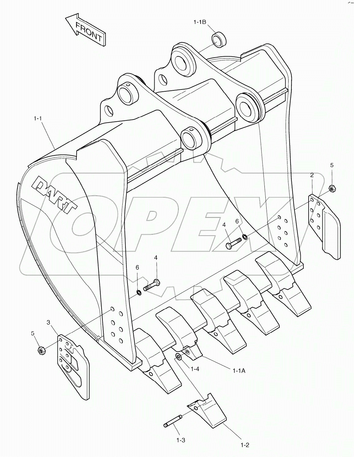  BUCKET-2.07m3(60")-SIDE PIN