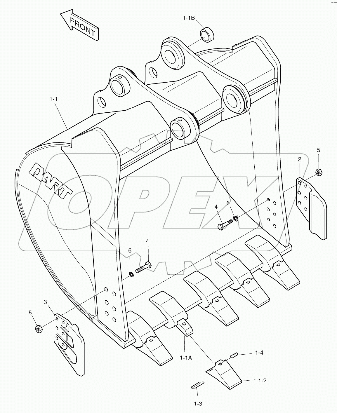  BUCKET-2.07m3(60")-VERTICAL PIN