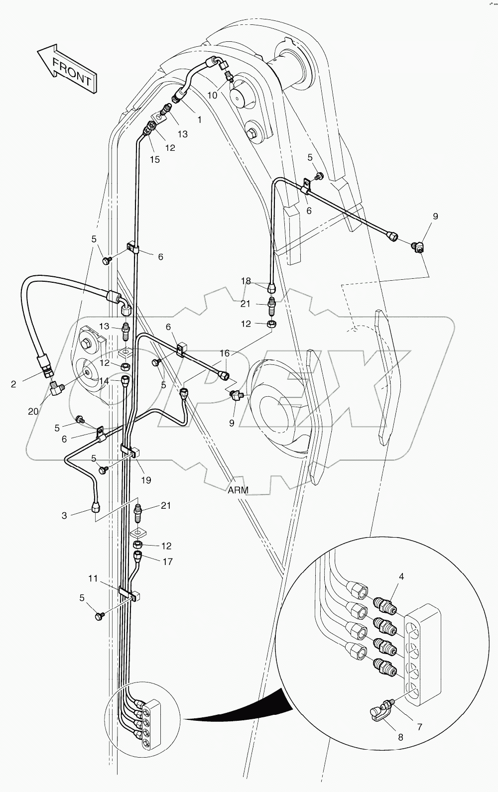  LUBRICATION PIPING - H.D ARM 3.35m
