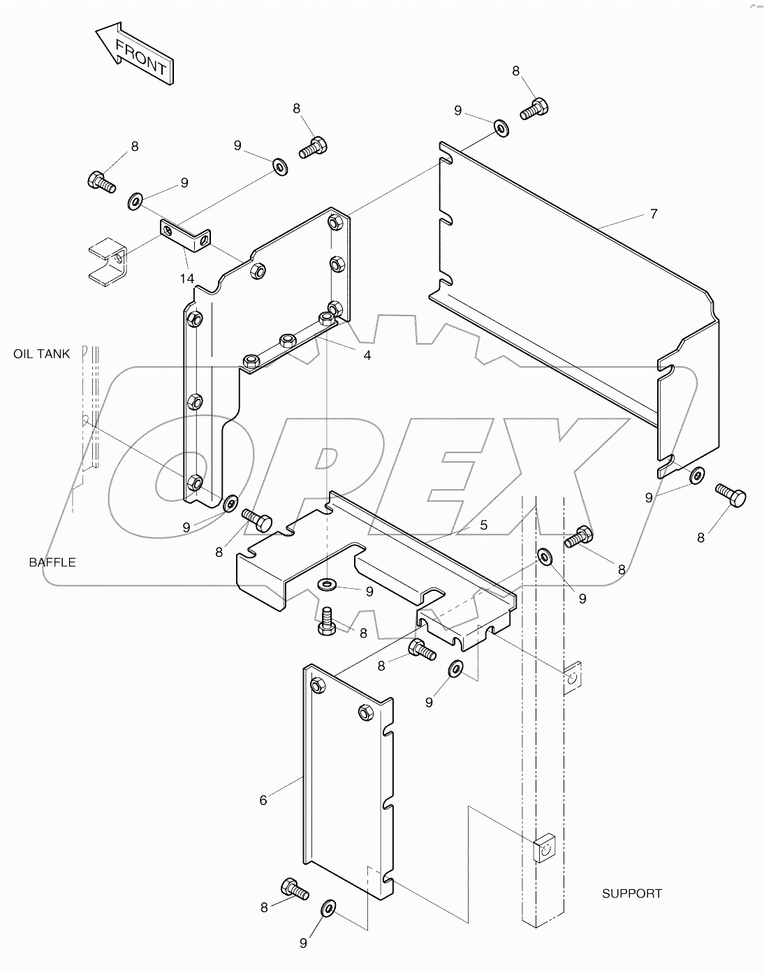  BAFFLE ASSY (2) (608-)