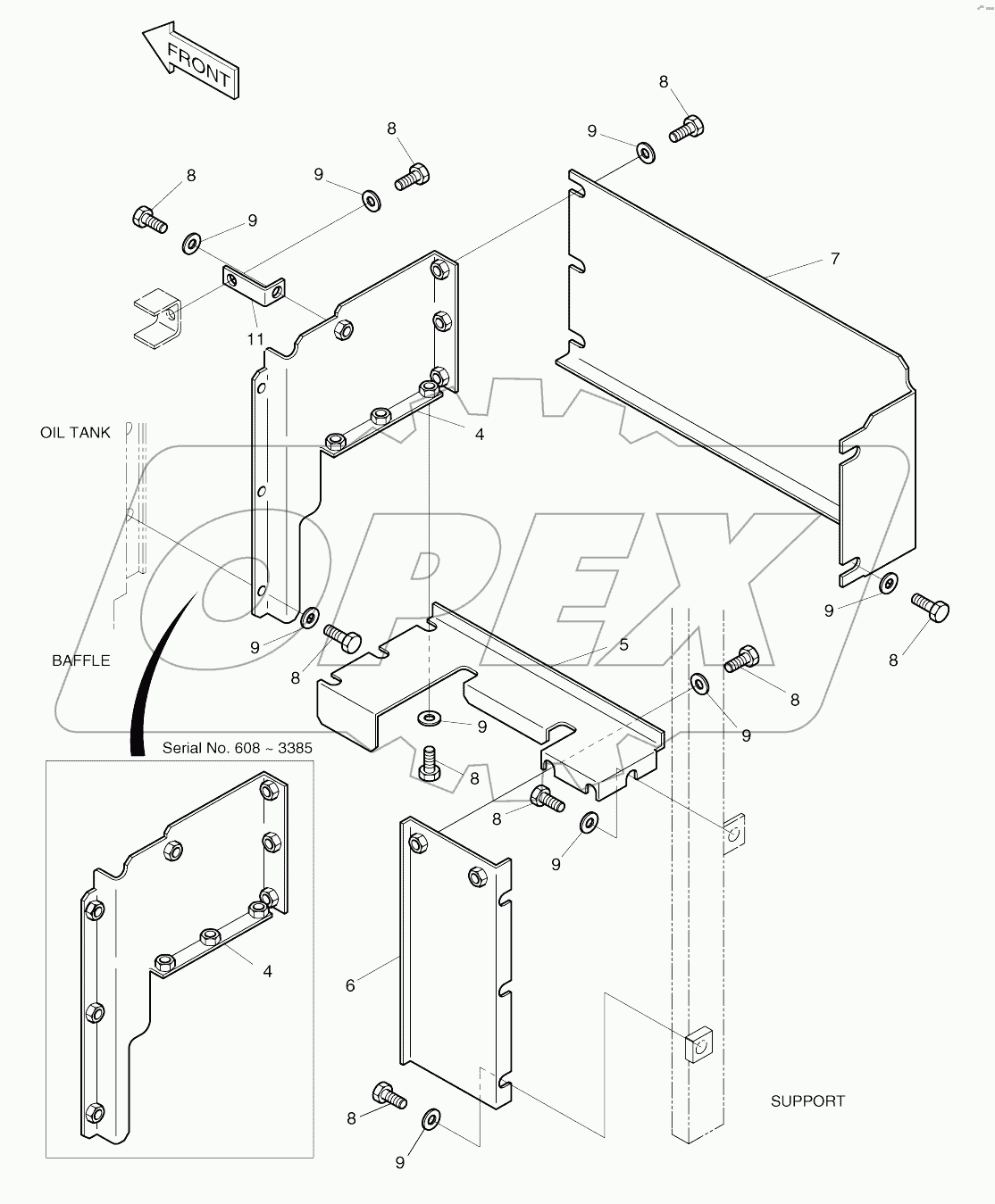  BAFFLE ASSY (2) (608-)