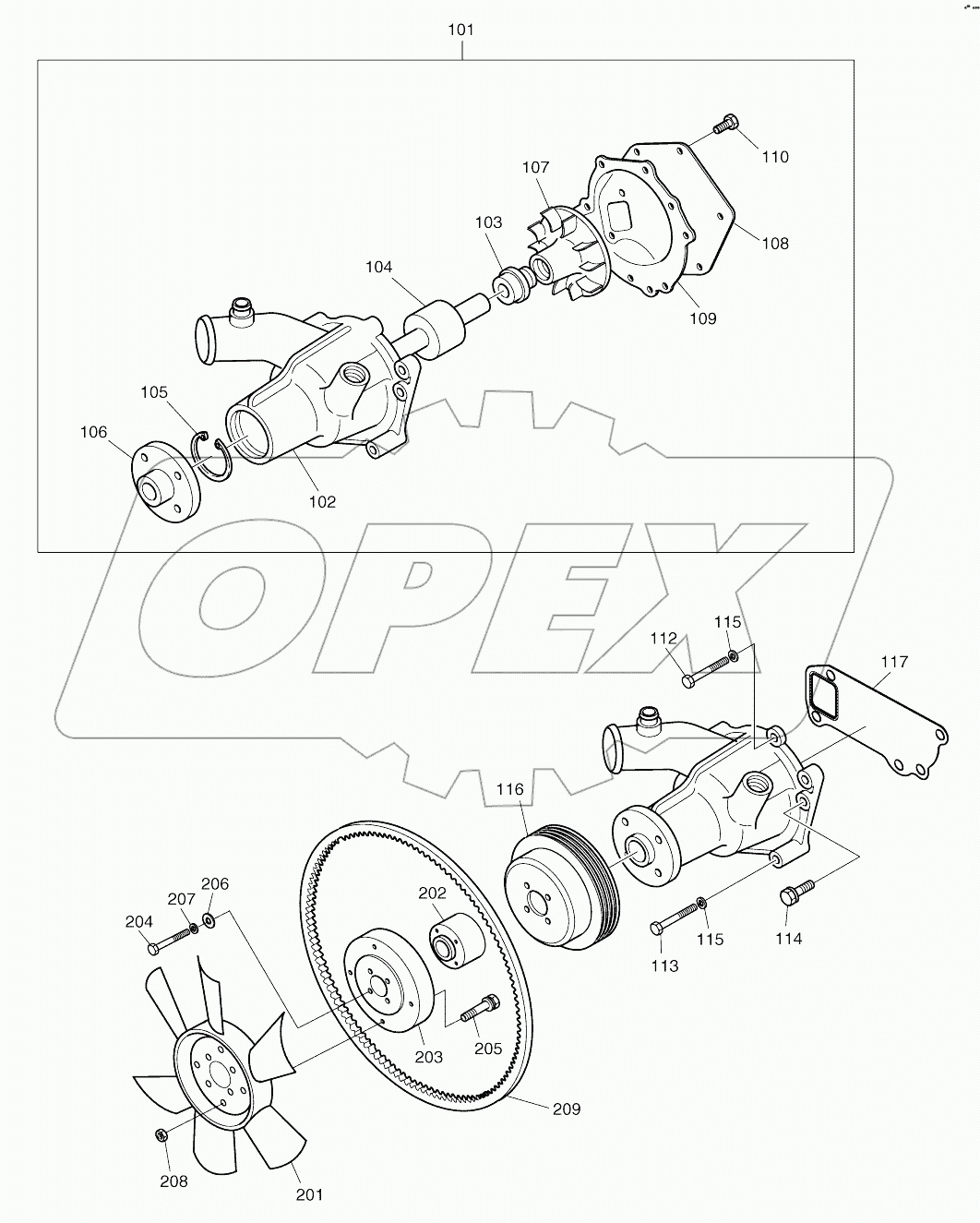  WATER PUMP AND COOLING FAN
