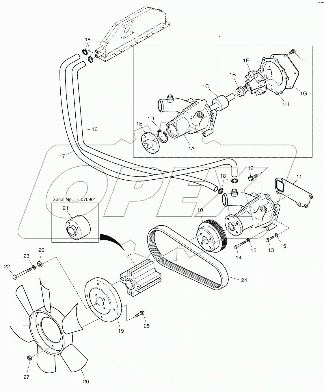  WATER PUMP AND COOLING FAN