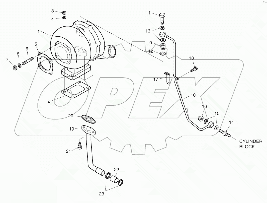  TURBO CHARGER AND OIL PIPE