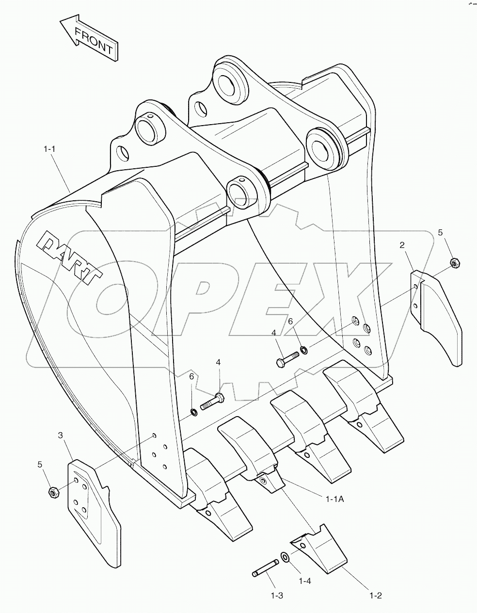  BUCKET - 0.38m3 (30") - SIDE PIN