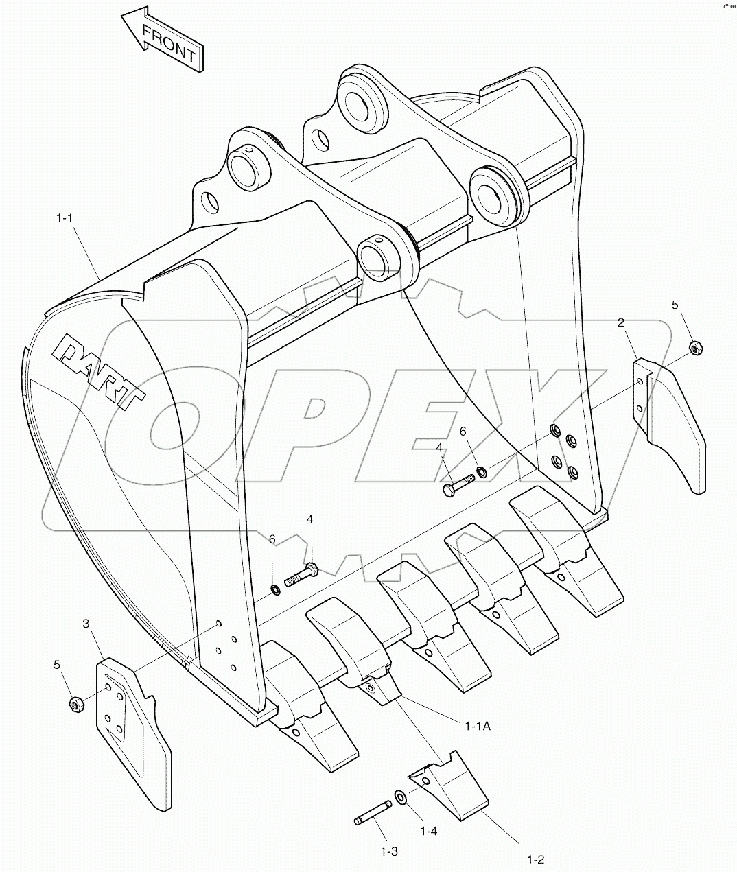  BUCKET - 0.44m3 (33") - SIDE PIN