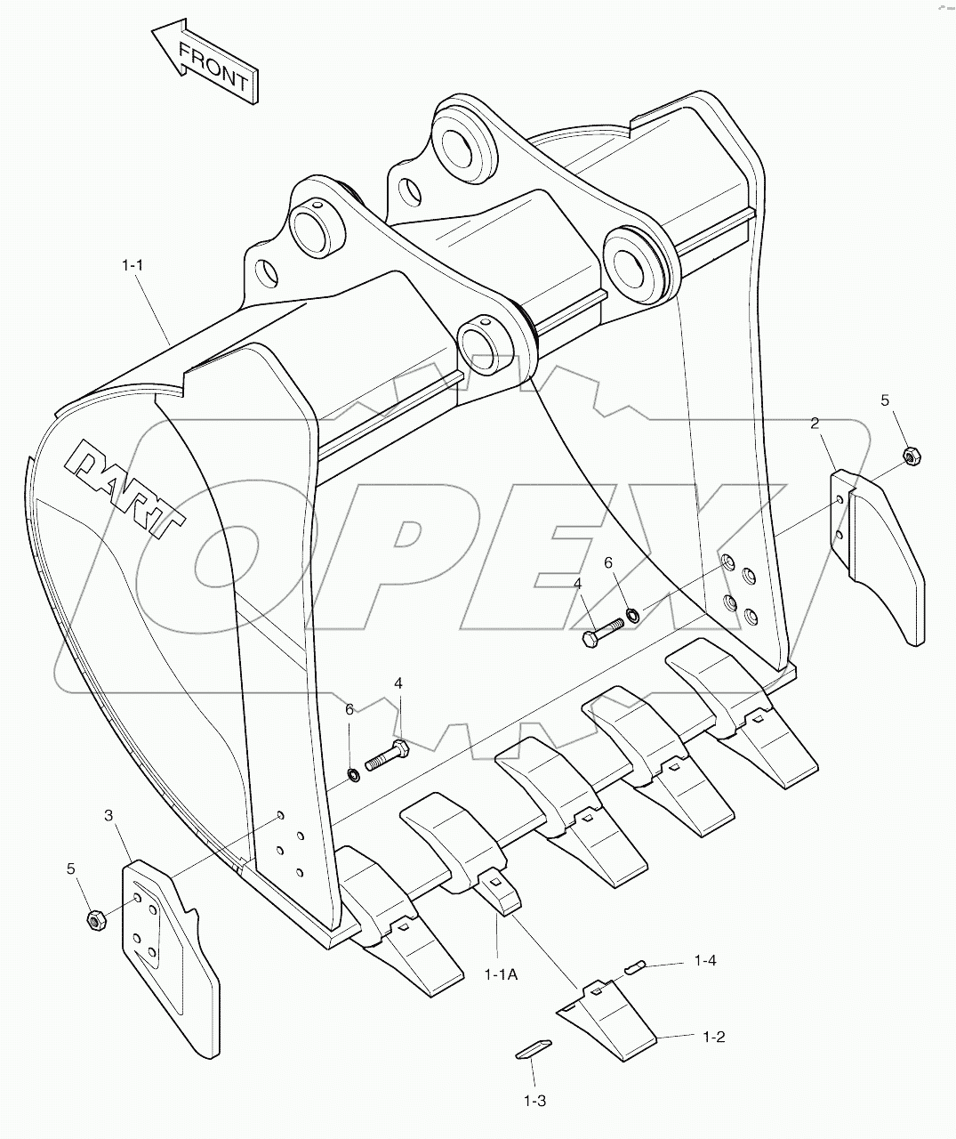  BUCKET - 0.44m3 (33") - VERTICAL PIN