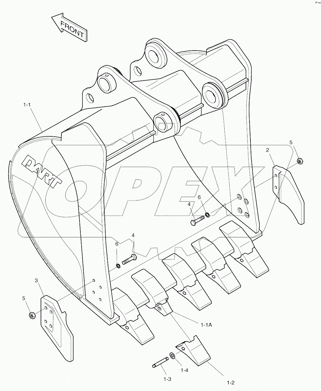  BUCKET - 0.48m3 (36") - SIDE PIN