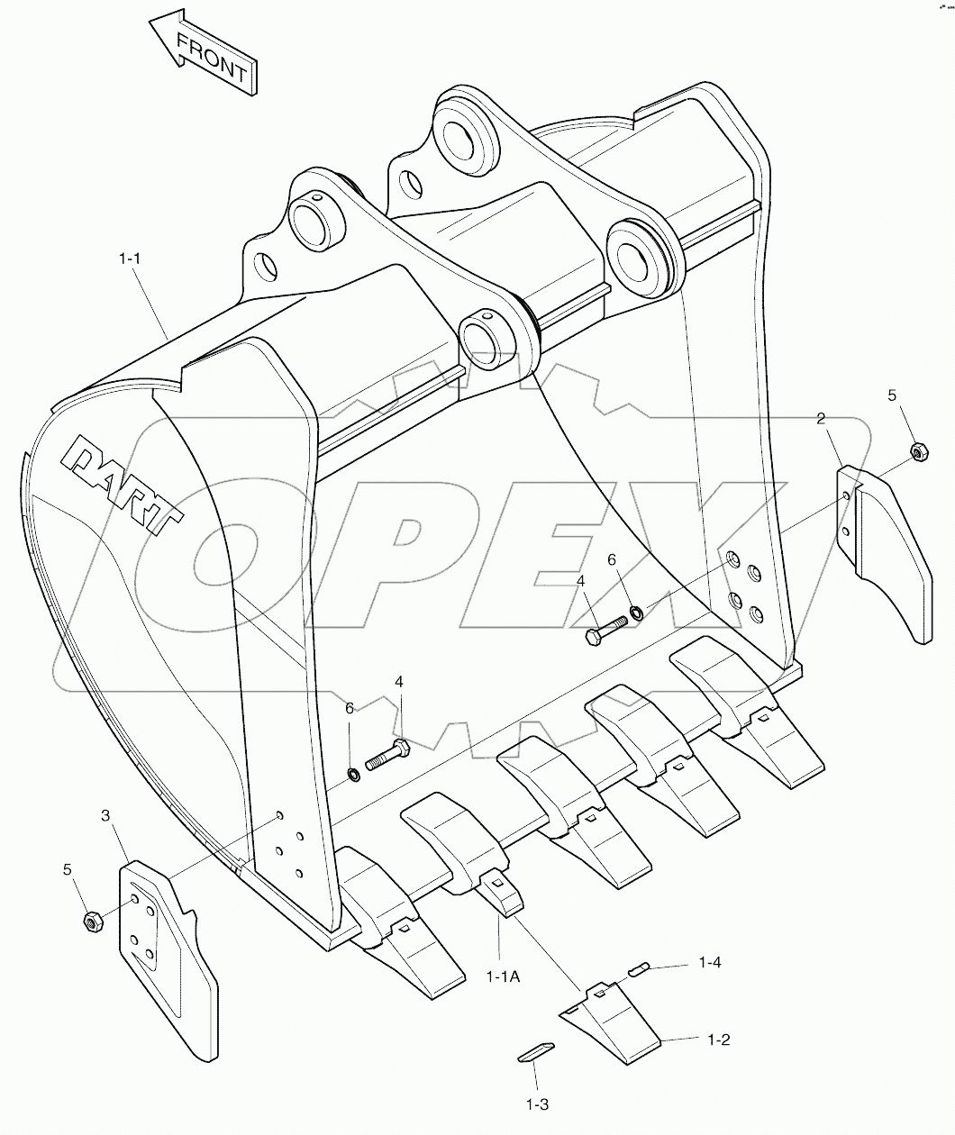  BUCKET - 0.48m3 (36") - VERTICAL PIN