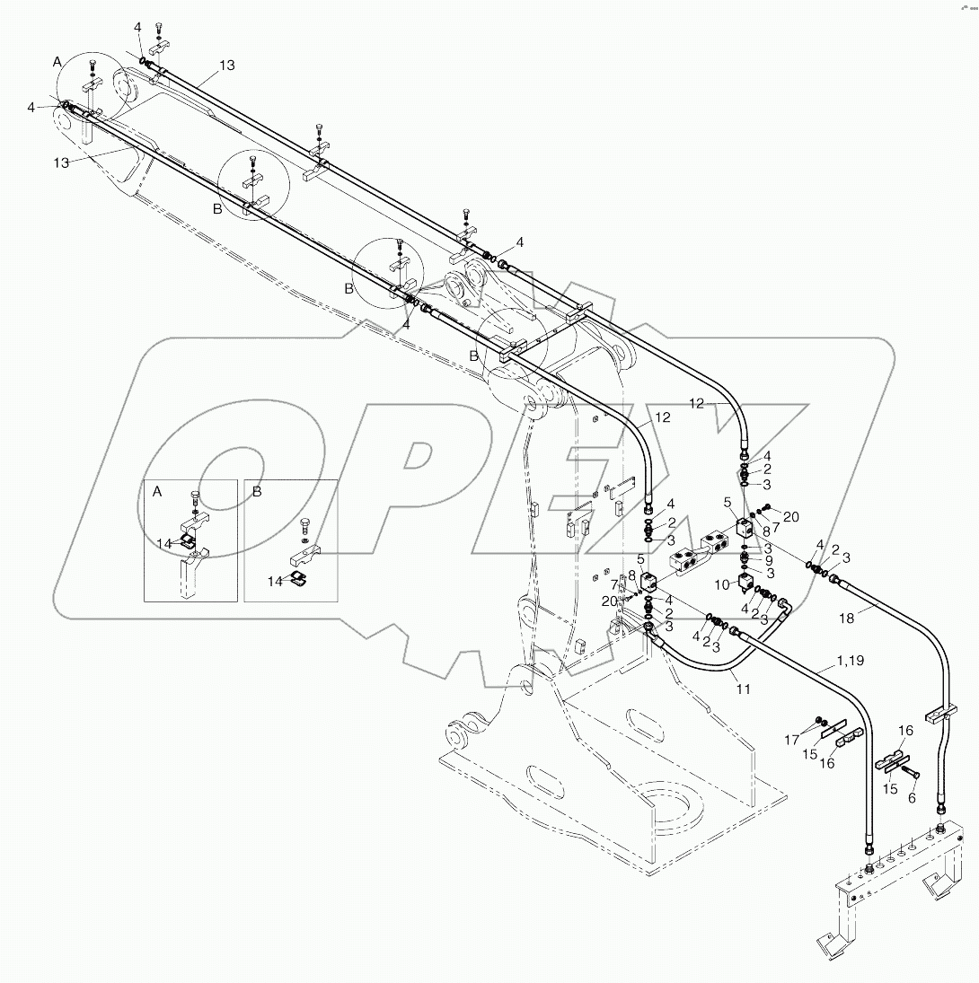  FRONT PIPING - ARTI. BOOM - 1 WAY