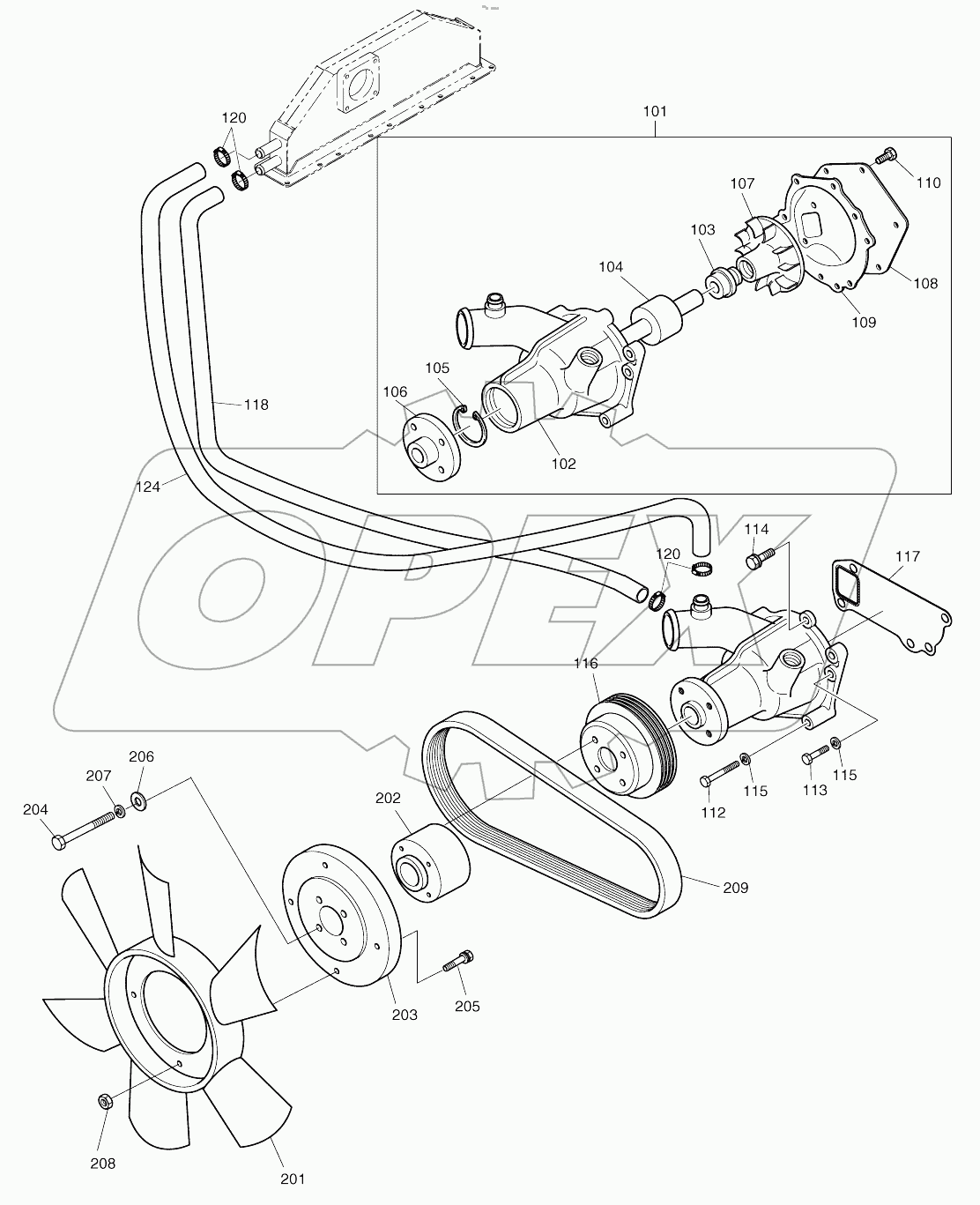  WATER PUMP AND COOLING FAN