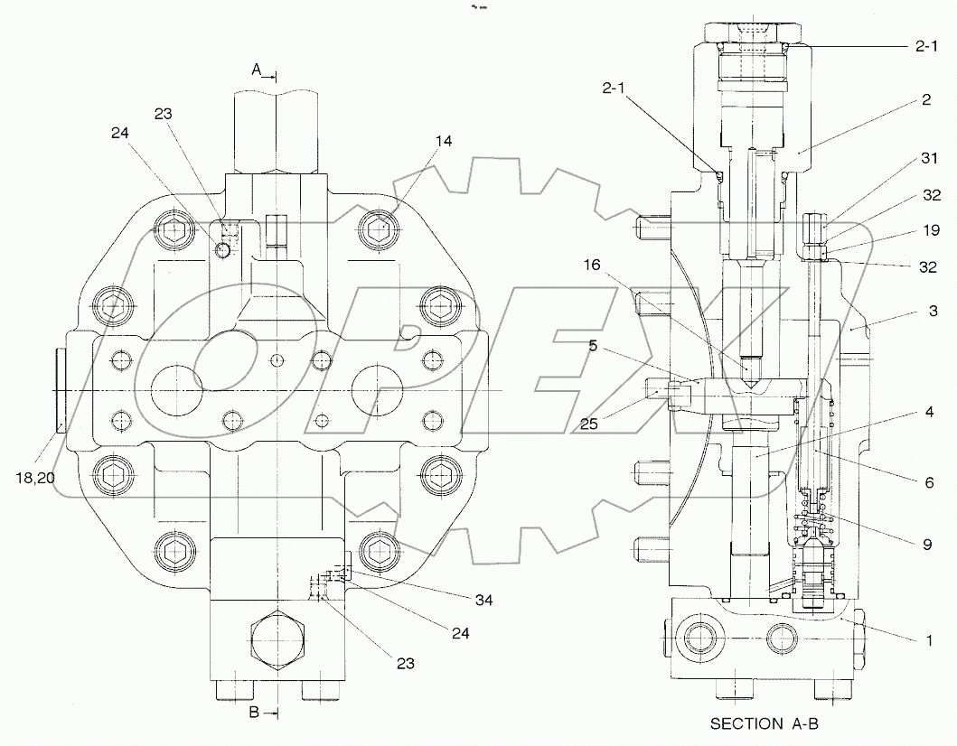  REGULATOR-TRAVEL MOTOR