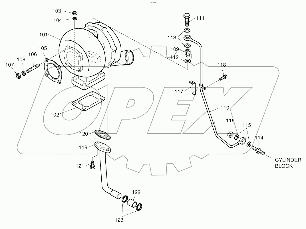  TURBO CHARGER AND OIL PIPE
