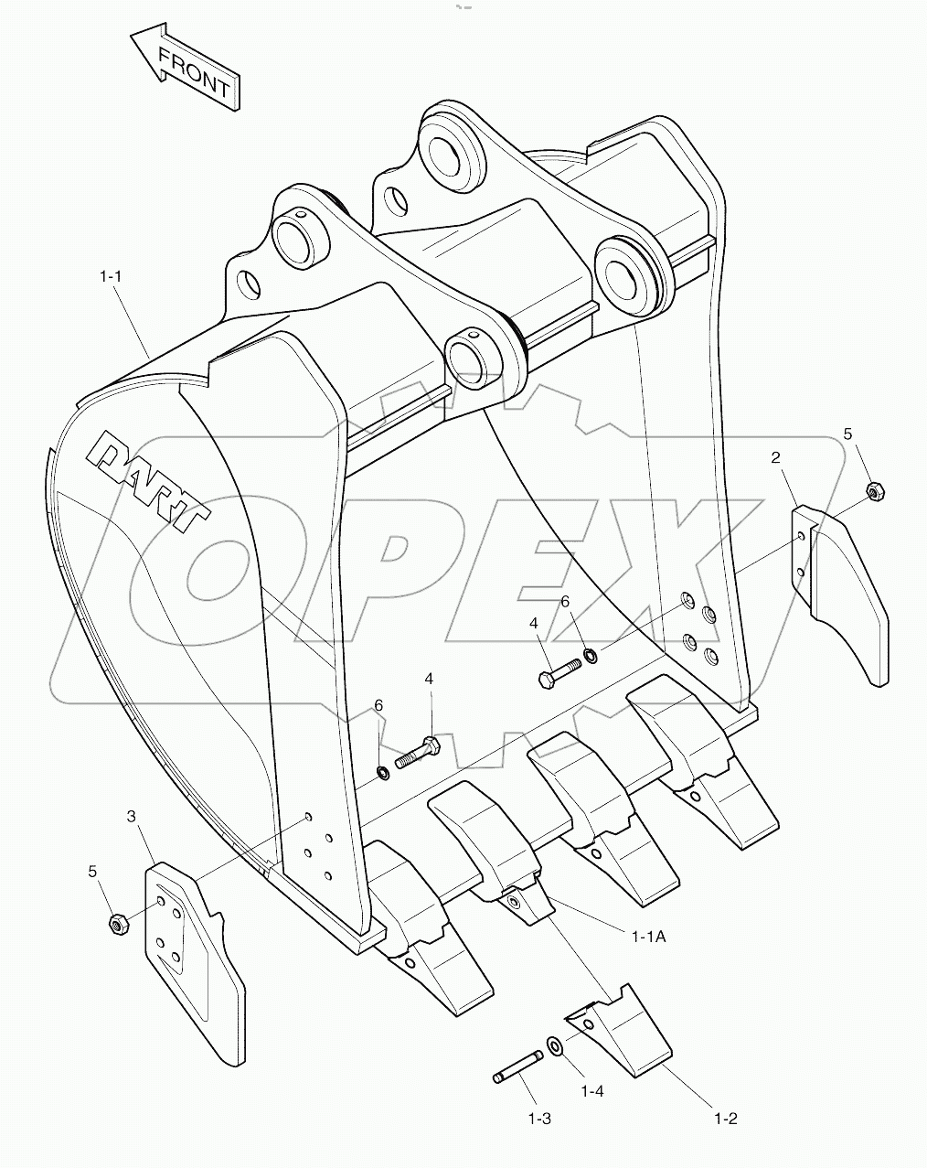  BUCKET-0.38m3 (30")-SIDE PIN