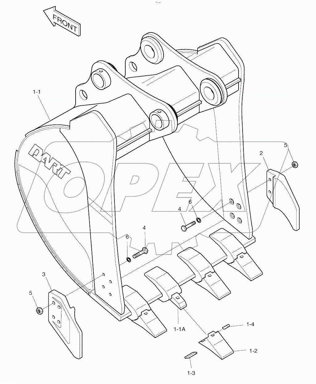  BUCKET-0.38m3 (30")-VERTICAL PIN