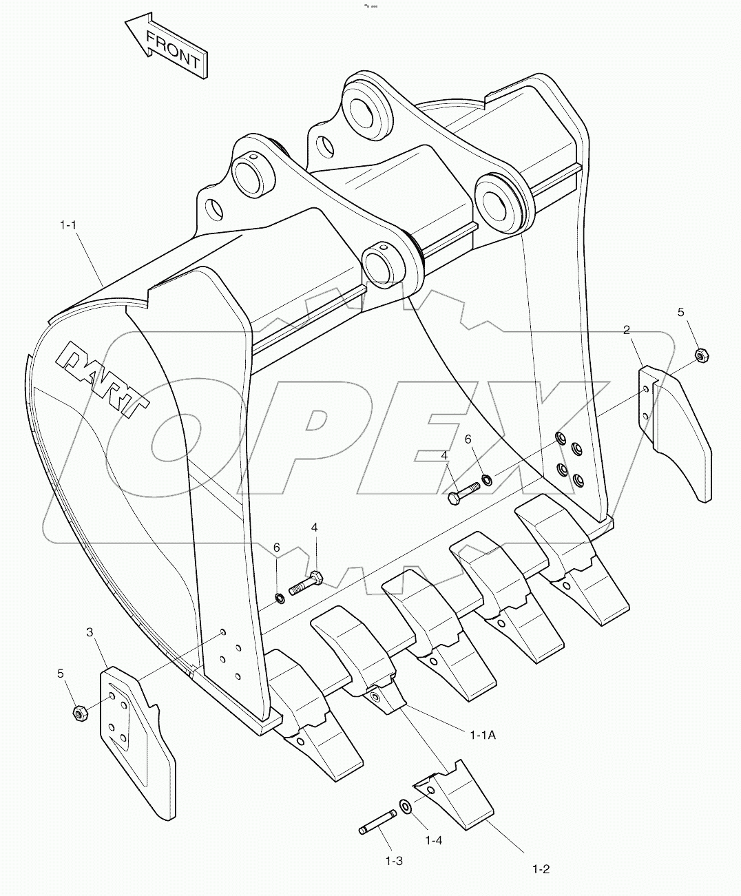  BUCKET-0.44m3 (33")-SIDE PIN