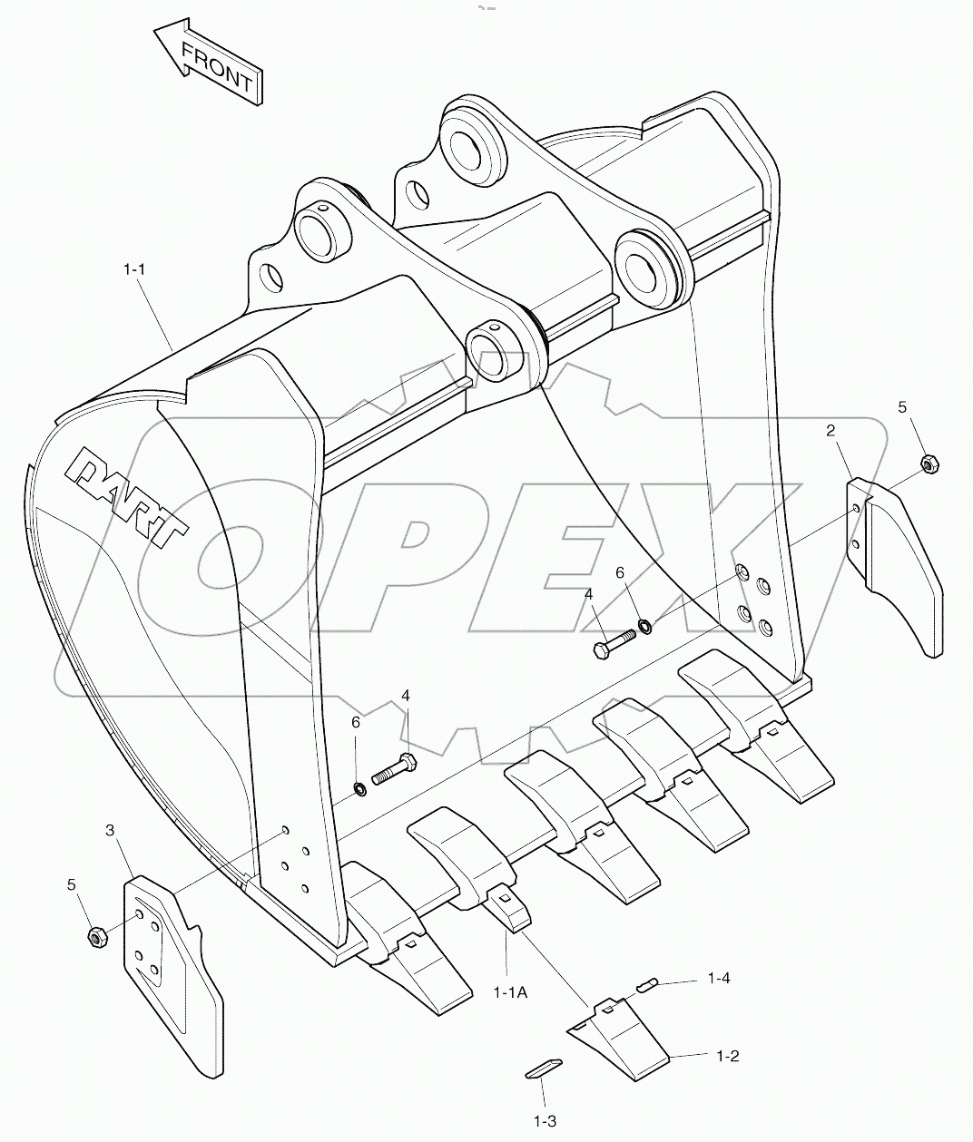  BUCKET-0.44m3 (33")-VERTICAL PIN