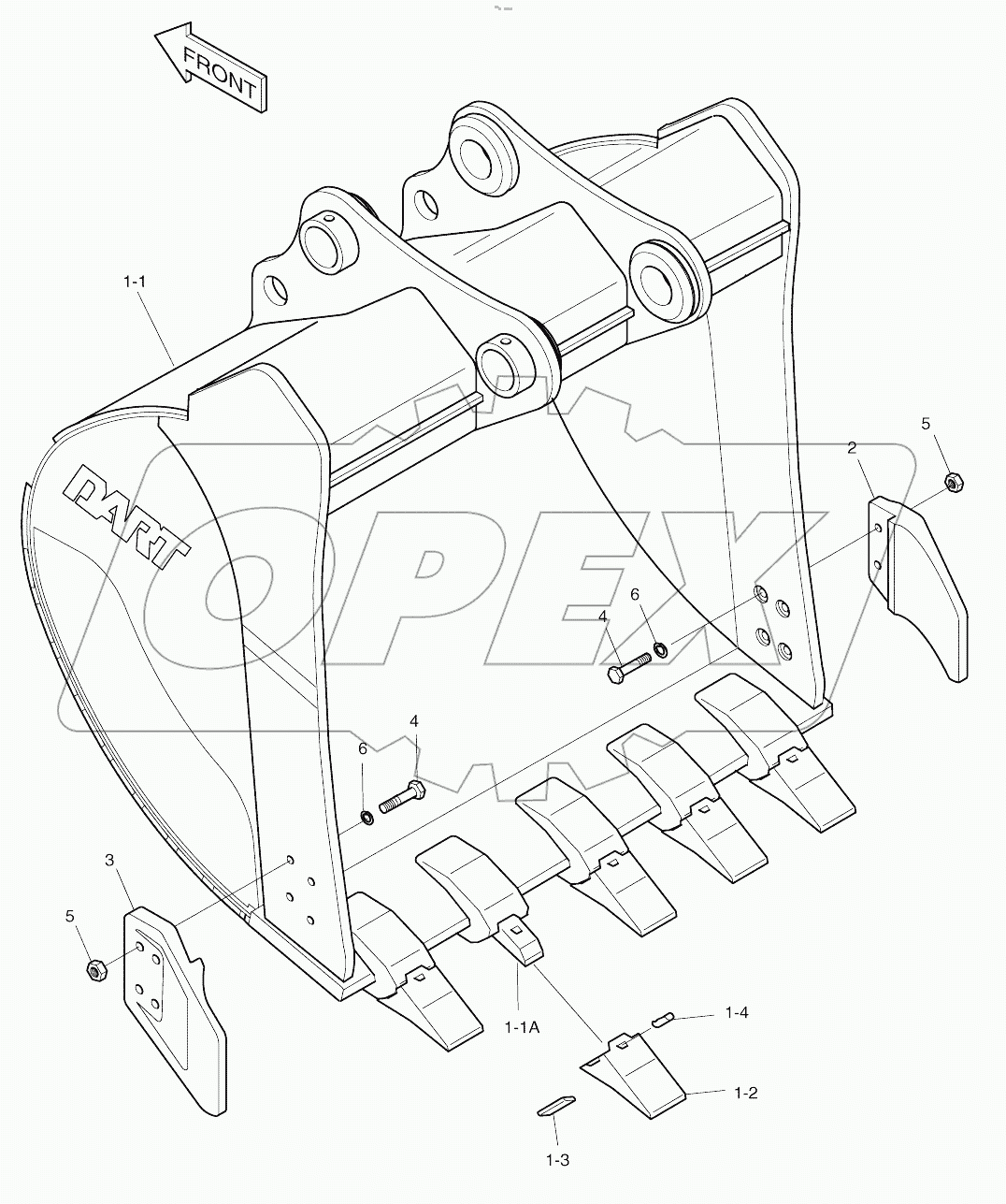  BUCKET-0.48m3 (36")-VERTICAL