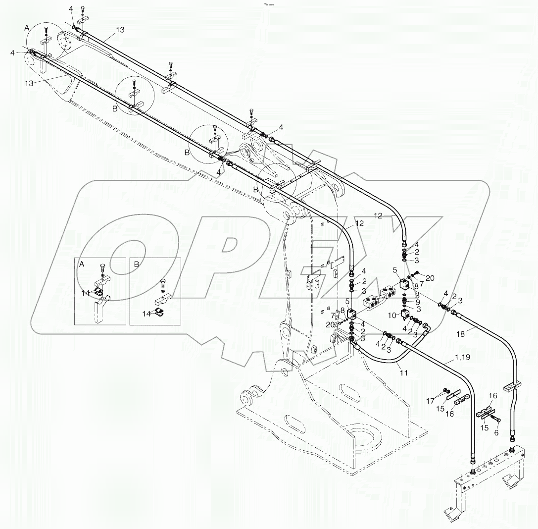  FRONT PIPING-ARTI. BOOM-1 WAY