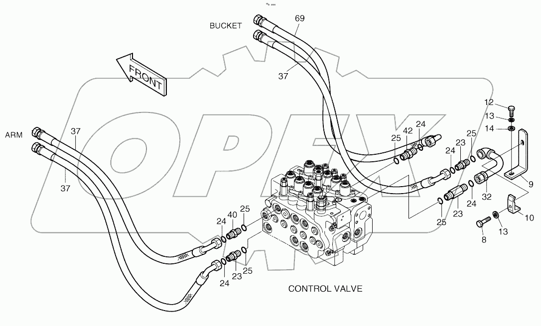  MAIN PIPING (3)-ARM. BUCKET