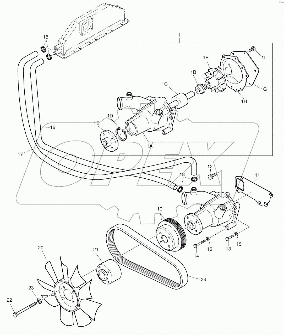 WATER PUMP AND COOLING FAN