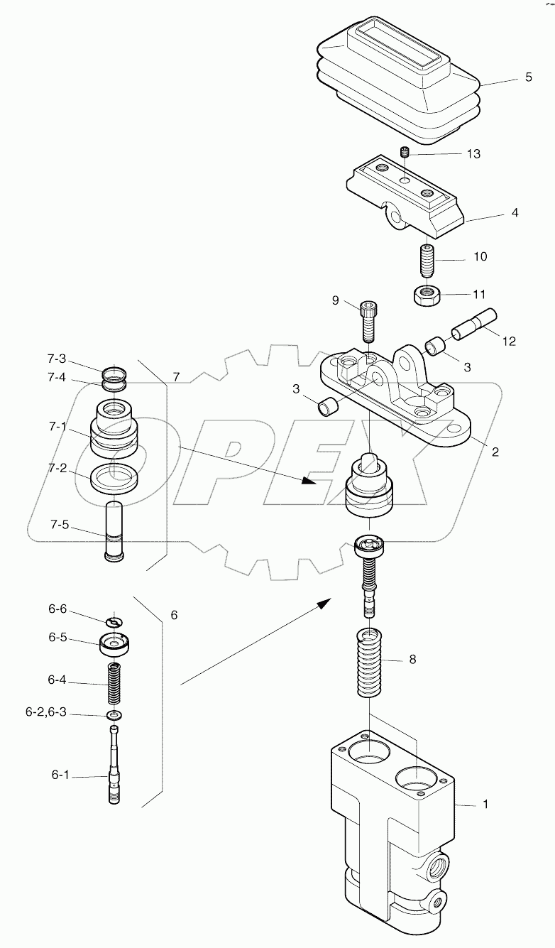  PEDAL VALVE-ARTI.BOOM (1034-)