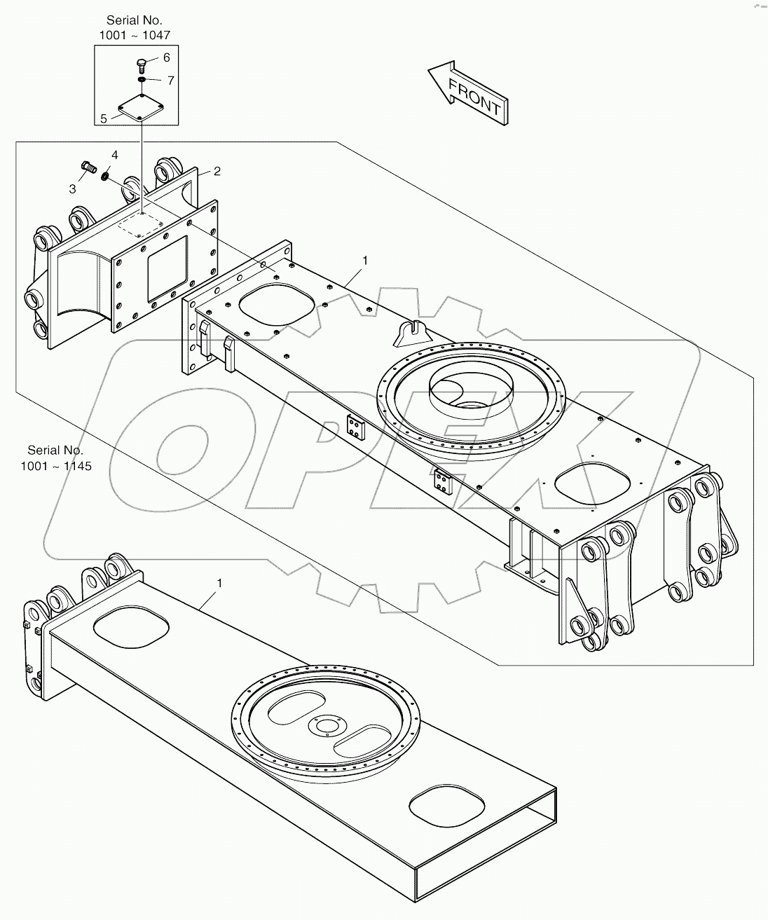  CHASSIS FRAME-FRONT DOZER (BOLTING)