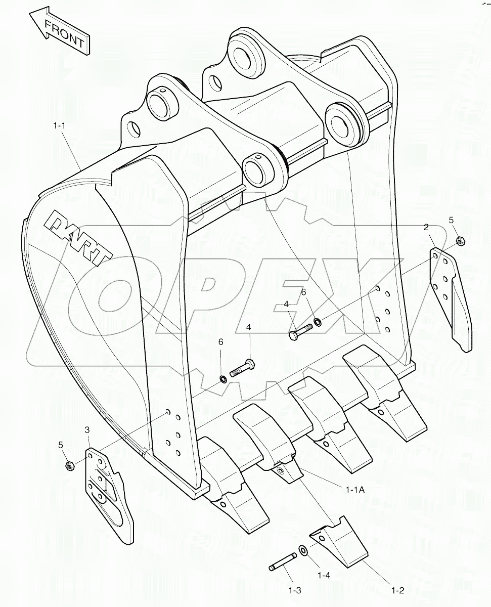  BUCKET-0.66M3 (39")-SIDE PIN