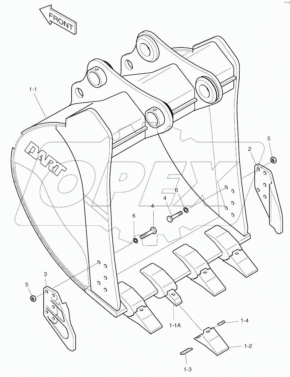  BUCKET-0.60M3 (36")-VERTICAL PIN