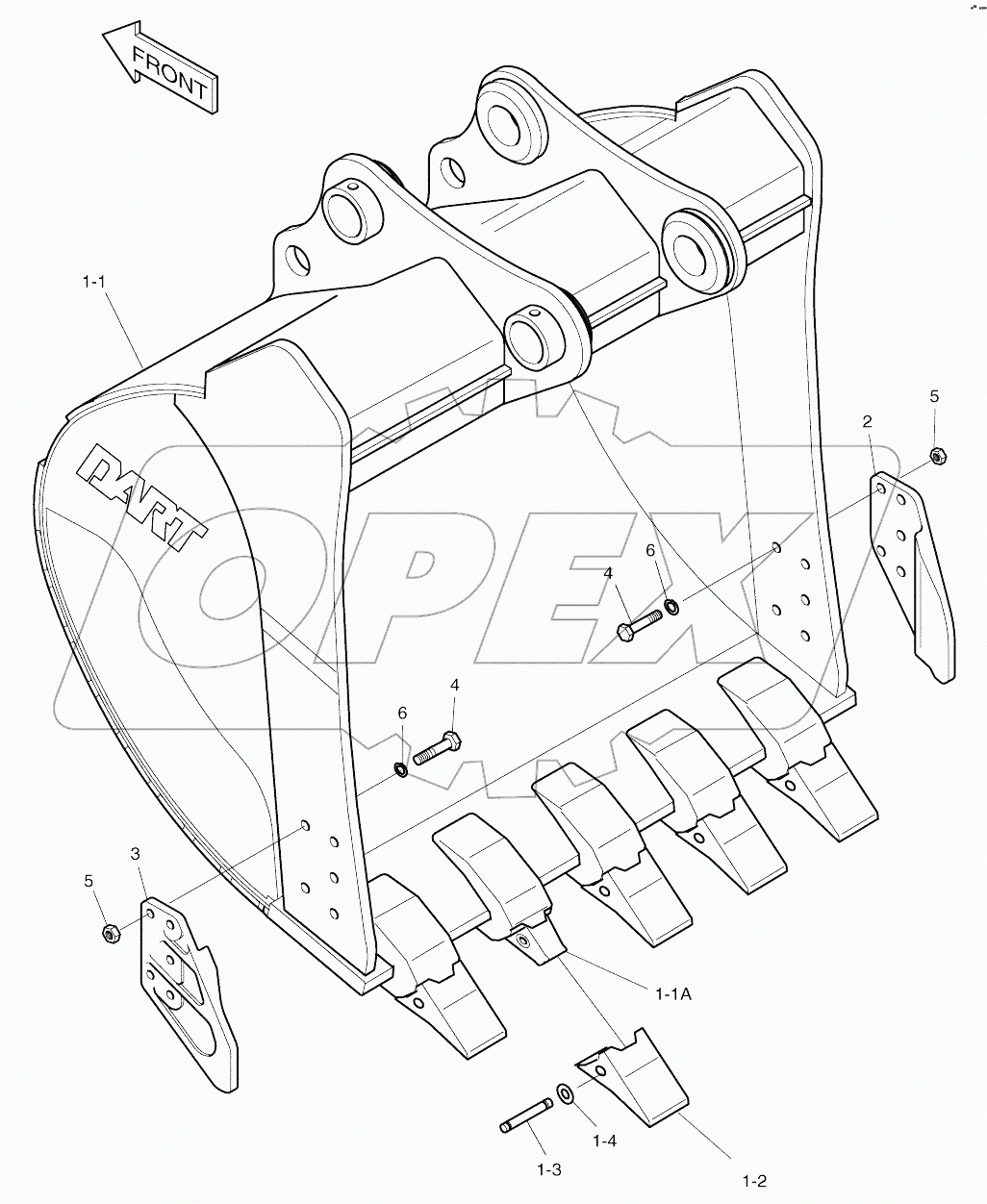  BUCKET-0.73M3 (36")-SIDE PIN