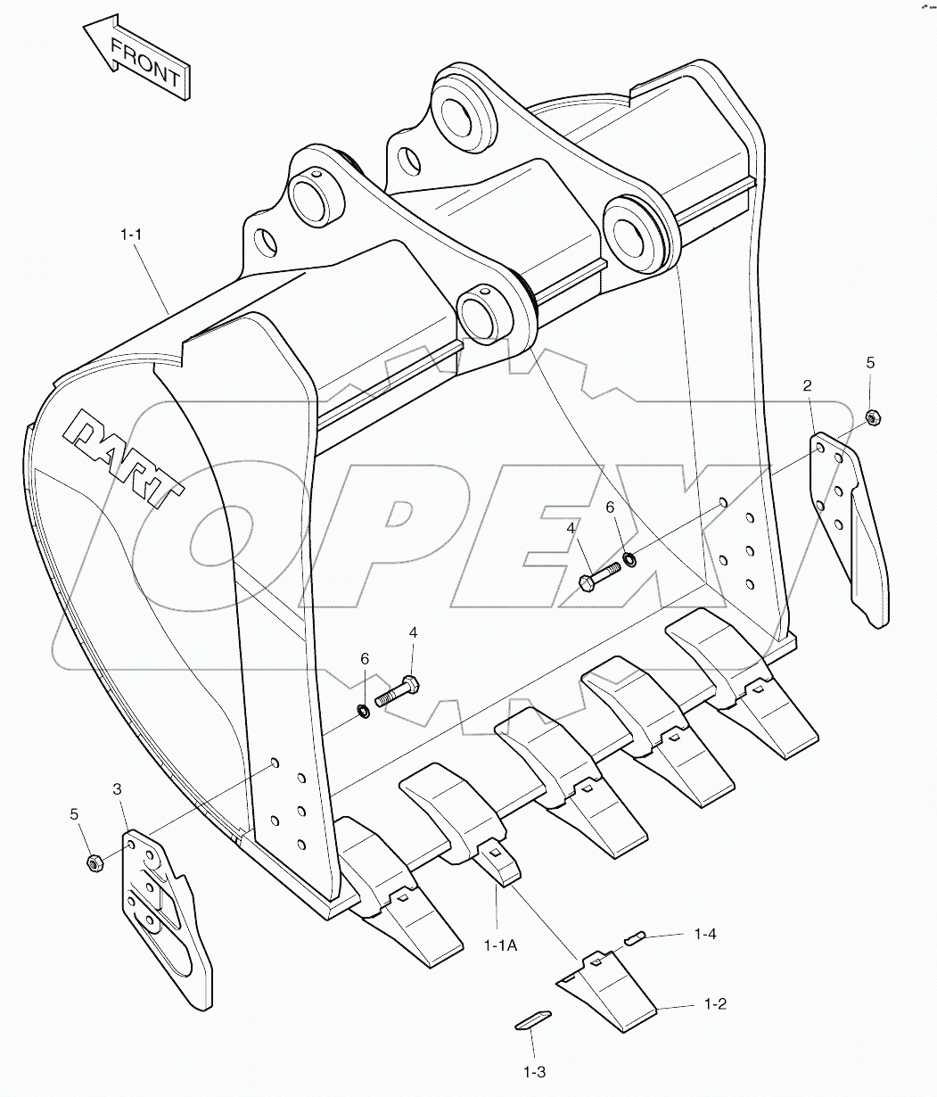  BUCKET-0.66M3 (39")-VERTICAL PIN