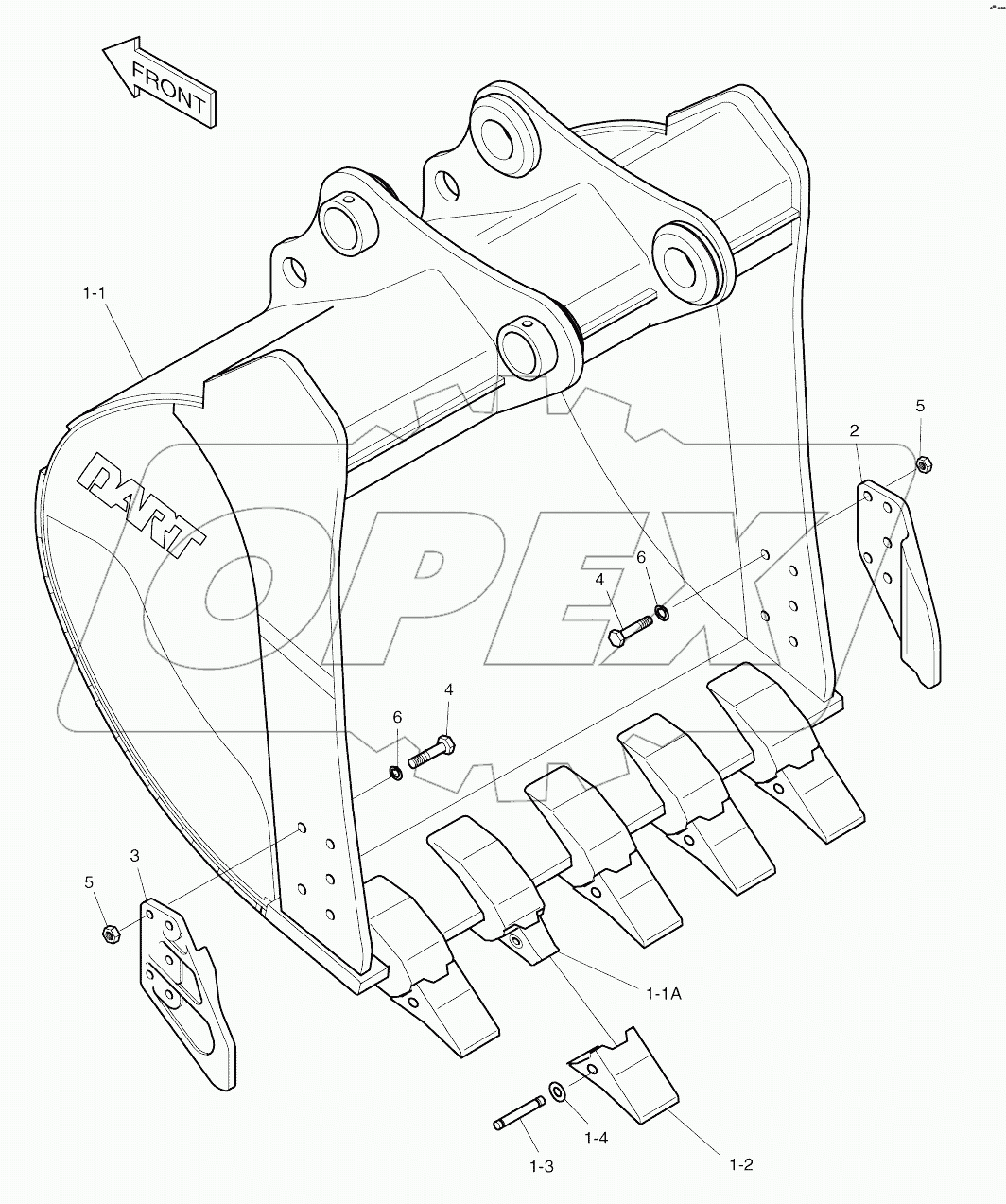  BUCKET-0.80M3 (42")-SIDE PIN