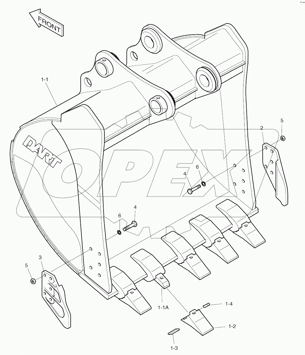  BUCKET-0.72M3 (42")-VERTICAL PIN