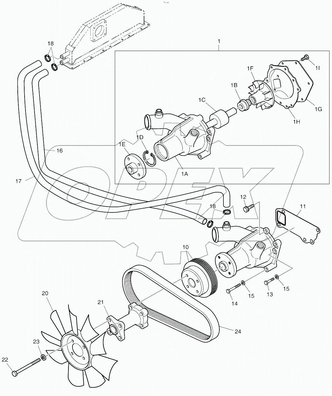  WATER PUMP AND COOLING FAN