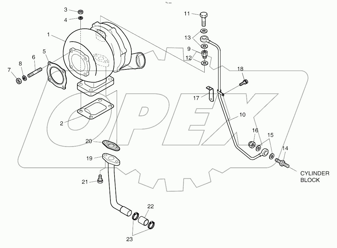  TURBO CHARGER AND OIL PIPE