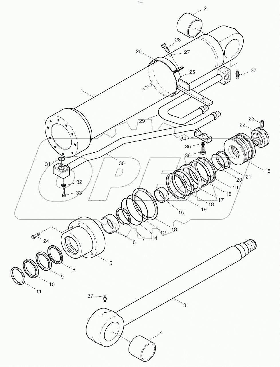  BOOM CYLINDER (R.H)-LOCK VALVE